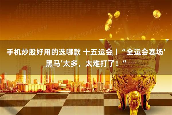 手机炒股好用的选哪款 十五运会丨“全运会赛场‘黑马’太多，太难打了！”